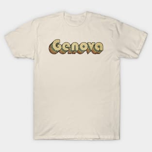 Genova // Vintage Rainbow Typography Style // 70s T-Shirt